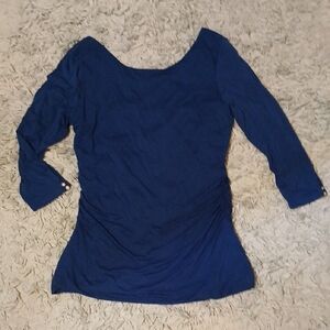 White House Black Market Navy Long Sleeve Top